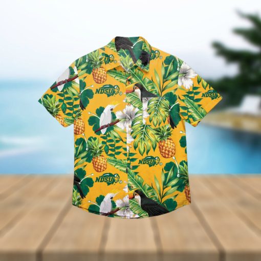 North Dakota State Bison Floral Hawaiian Shirt