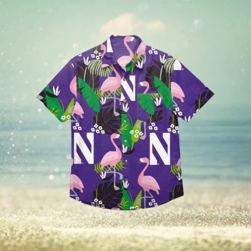 Northwestern Wildcats Floral Hawaiian Shirt