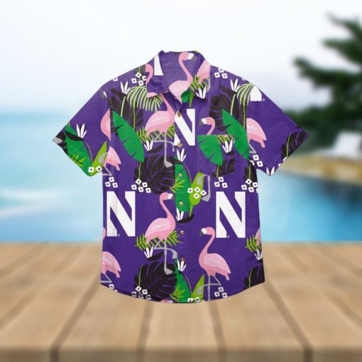 Northwestern Wildcats Floral Hawaiian Shirt