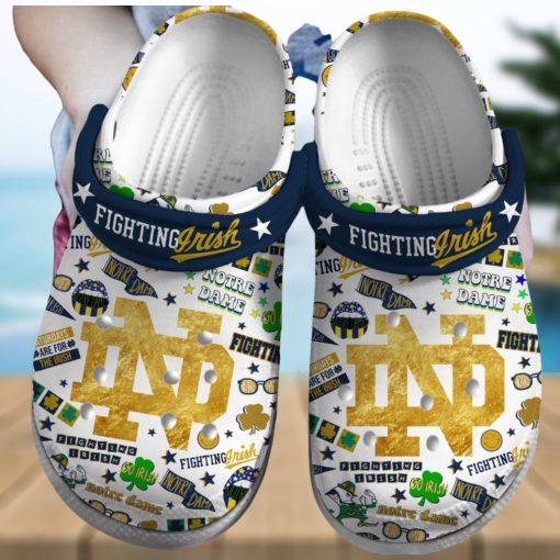 Notre Dame Fighting Irish NCAA Sport Crocs Crocband Clogs Shoes Comfortable For Men Women and Kids – Footwearelite Exclusive