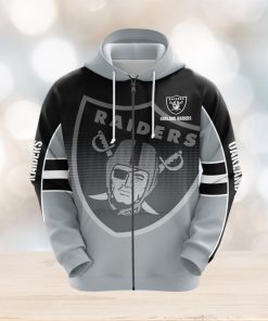 Oakland Raiders NFL Grey 3D Hoodie Zip Hoodie For Men And Women Sport Gift
