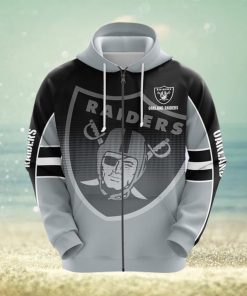 Oakland Raiders NFL Grey 3D Hoodie Zip Hoodie For Men And Women Sport Gift