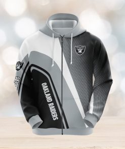 Oakland Raiders NFL Grey Unisex 3D Hoodie Zip Hoodie For Men And Women Sport Gift