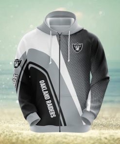 Oakland Raiders NFL Grey Unisex 3D Hoodie Zip Hoodie For Men And Women Sport Gift