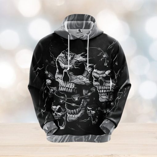 Oakland Raiders NFL Skull Funny Grey 3D Hoodie Zip Hoodie For Men And Women Sport Gift
