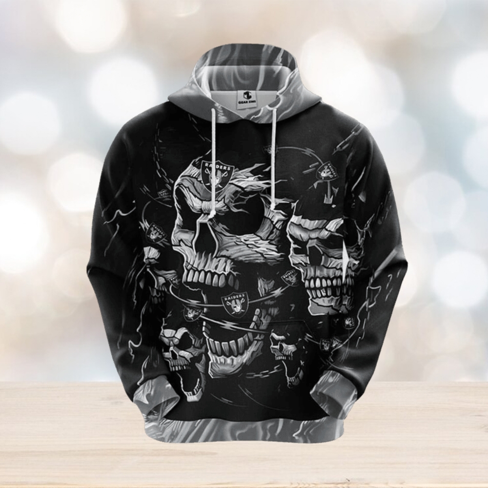 Oakland Raiders NFL Skull Funny Grey 3D Hoodie Zip Hoodie For Men And Women Sport Gift Oakland Raiders NFL Skull Funny Grey 3D Hoodie Zip Hoodie For Men And Women Sport Gift