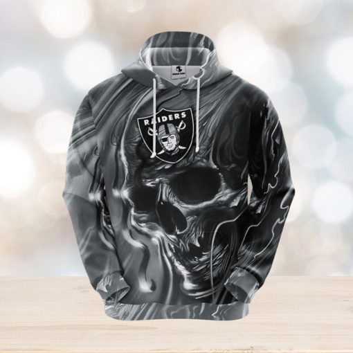 Oakland Raiders NFL Skull Grey 3D Hoodie Zip Hoodie For Men And Women Sport Gift