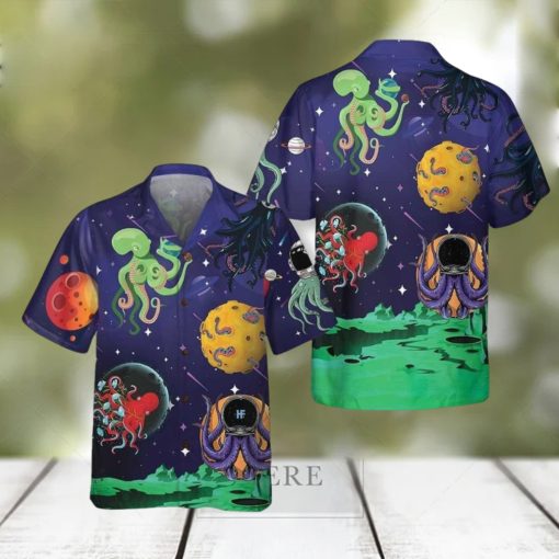 Octopus Astronaut Hawaiian Shirt Aloha Casual Shirt For Men And Women