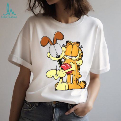 Odie Hugging Garfield T Shirt