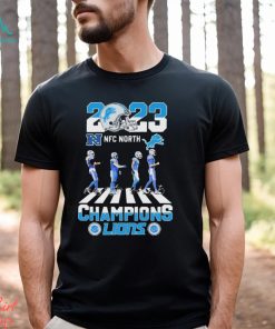 Official 2023 AFC North Champions Detroit Lions Abbey Road Signatures Shirt