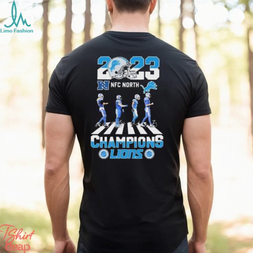 Official 2023 AFC North Champions Detroit Lions Abbey Road Signatures Shirt