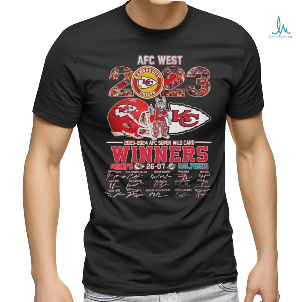 Official 2023 – 2024 AFC Super Wild Card Winners Kansas City Chiefs 26 – 07 Miami Dolphins Signature Shirt Official 2023 – 2024 AFC Super Wild Card Winners Kansas City Chiefs 26 – 07 Miami Dolphins Signature Shirt