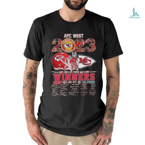 Official 2023 – 2024 AFC Super Wild Card Winners Kansas City Chiefs 26 – 07 Miami Dolphins Signature Shirt