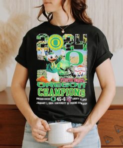 Official 2024 Fiesta Bowl Champions Oregon Ducks Mascot Shirt