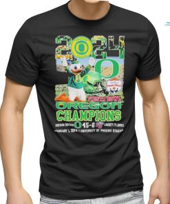 Official 2024 Fiesta Bowl Champions Oregon Ducks Mascot Shirt