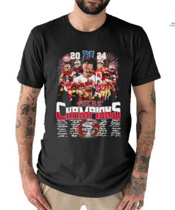 Official 2024 NFC Conference San Fancisco 49ers Team Champions Signatures Shirt