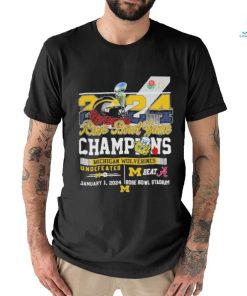 Official 2024 Rose Bowl Game Champions Michigan Wolverines Beat Alabama Undefeated 14 0 Shirt