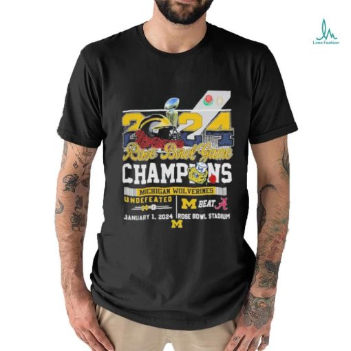 Official 2024 Rose Bowl Game Champions Michigan Wolverines Beat Alabama Undefeated 14 0 Shirt