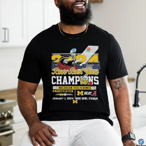 Official 2024 Rose Bowl Game Champions Michigan Wolverines Beat Alabama Undefeated 14 0 Shirt
