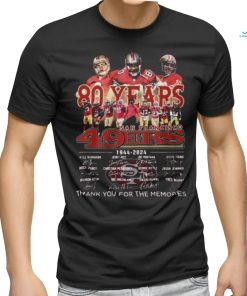 Official 49ers 80th Anniversary 1944 2024 Thank You For The Memories Shirt