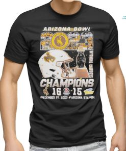 Official Arizona Bowl 2023 Wyoming Cowboys Champions 16 15 Toledo Shirt