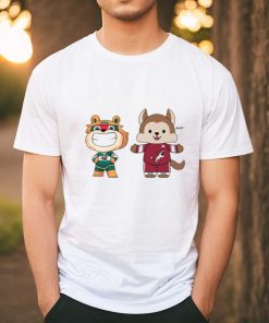 Official Arizona Coyotes VS Minnesota Wild NHL 2024 mascot cartoon hockey shirt