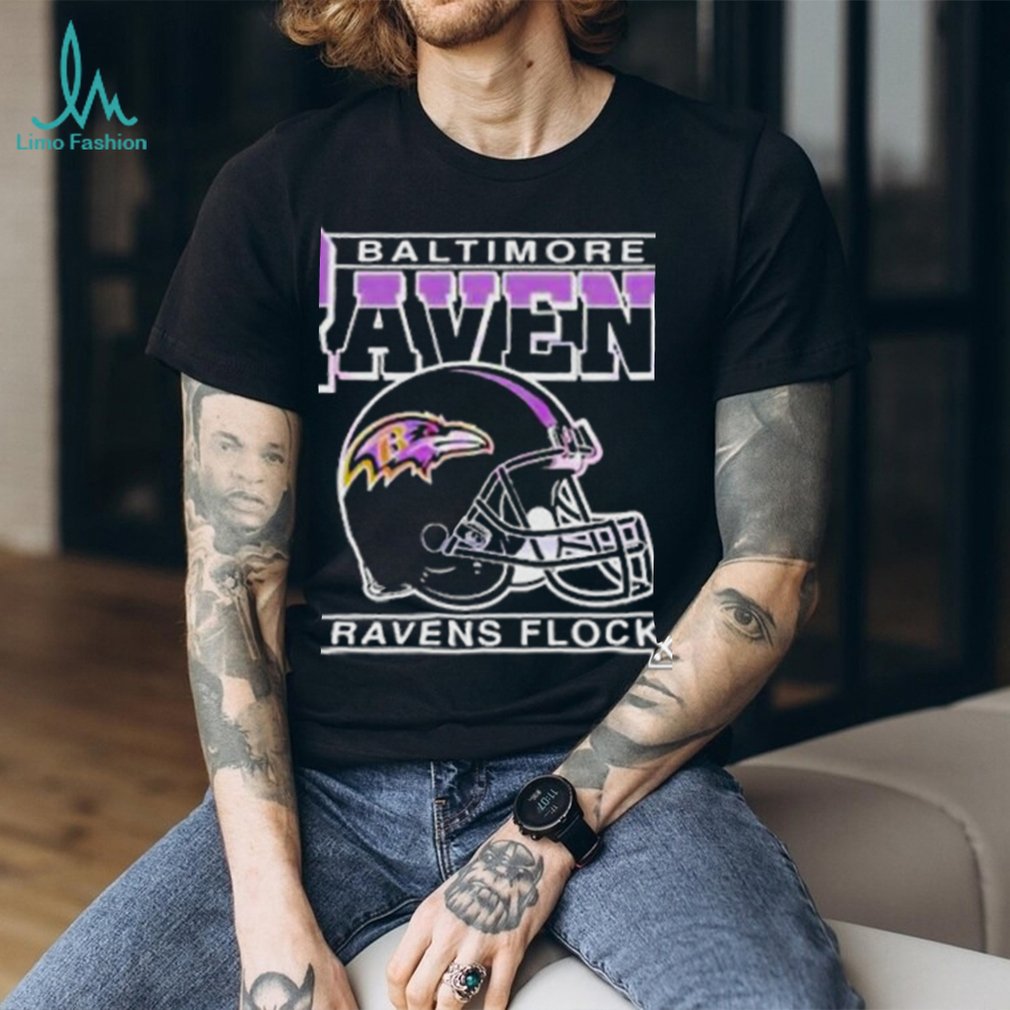 Official Baltimore ravens flock helmet shirt Official Baltimore ravens flock helmet shirt