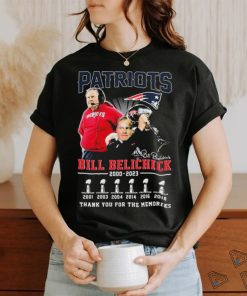Official Bill Belichick Patriots 2000 2023 6 time Champion Thank You For The Memories Signature Shirt