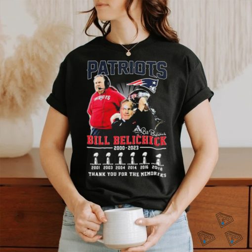 Official Bill Belichick Patriots 2000 2023 6 time Champion Thank You For The Memories Signature Shirt