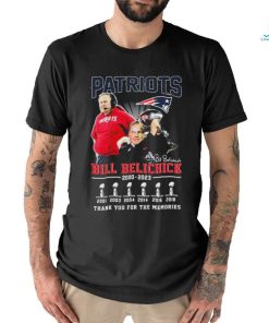 Official Bill Belichick Patriots 2000 2023 6 time Champion Thank You For The Memories Signature Shirt