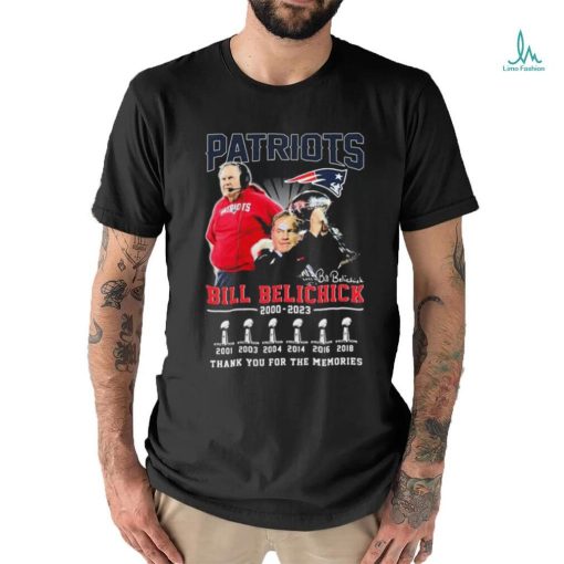Official Bill Belichick Patriots 2000 2023 6 time Champion Thank You For The Memories Signature Shirt