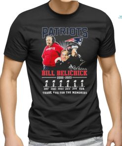 Official Bill Belichick Patriots 2000 2023 6 time Champion Thank You For The Memories Signature Shirt