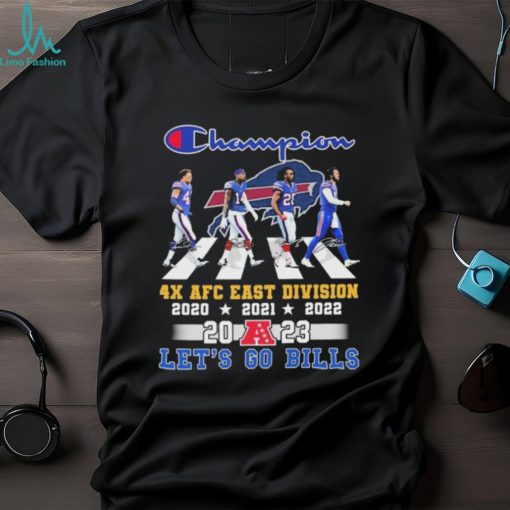 Official Buffalo Bills Champions 4X AFC East Division 2023 let’s go Bills abbey road signatures shirt