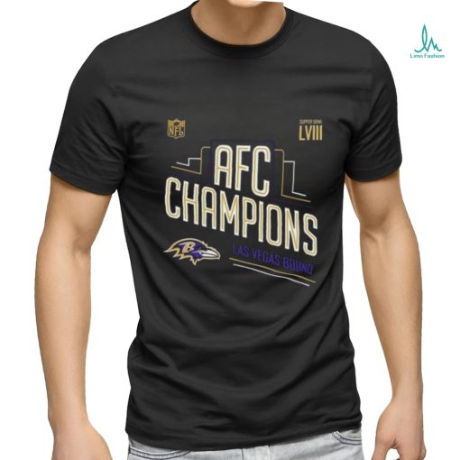 Official Congrats Baltimore Ravens 2023 AFC Champions And Advance to Super Bowl LVIII Las Vegas Bound Classic T Shirt
