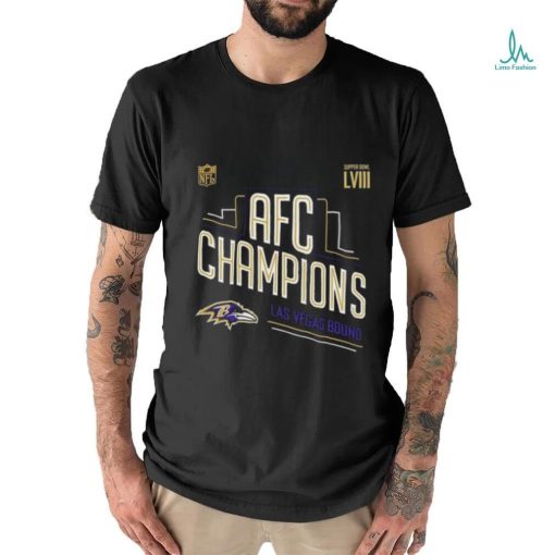 Official Congrats Baltimore Ravens 2023 AFC Champions And Advance to Super Bowl LVIII Las Vegas Bound Classic T Shirt