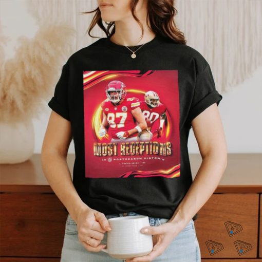 Official Congratulations To Travis Kelce Is the Most Receptions In NFL Postseason History Classic T Shirt