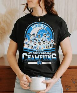 Official Detroit Football 2023 Nfc North Division Champions Signatures Shirt