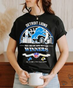 Official Detroit Lions 2023 2024 NFL Super Wild Card Winners Skyline NFL Playoffs Divisional Shirt