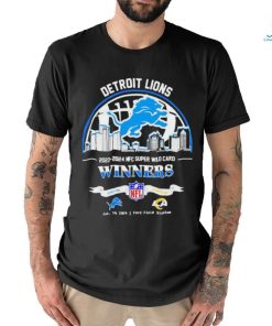 Official Detroit Lions 2023 2024 NFL Super Wild Card Winners Skyline NFL Playoffs Divisional Shirt
