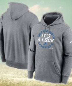 Official Detroit Lions Nike Heather Gray 2023 Nfc North Division Champions Locker Room Trophy Collection Pullover Hoodie