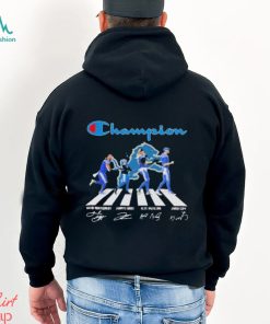 Official Detroit lions 2024 champion abbey road signatures shirt