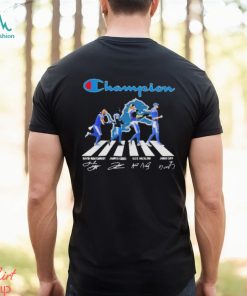 Official Detroit lions 2024 champion abbey road signatures shirt