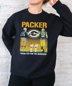 Official Green Bay Packers Bart Starr And Aaron Rodgers Thank You For The Memories Signatures Shirt