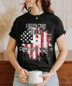 Official I Stand With Texas Flag Come And Cut It Texas Razor Wire Shirt