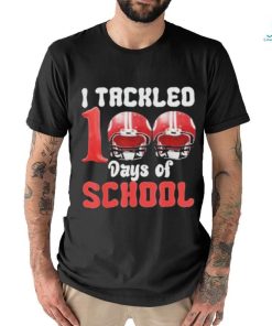 Official I tackled 100 days of school Football 100th day boys kids T shirt