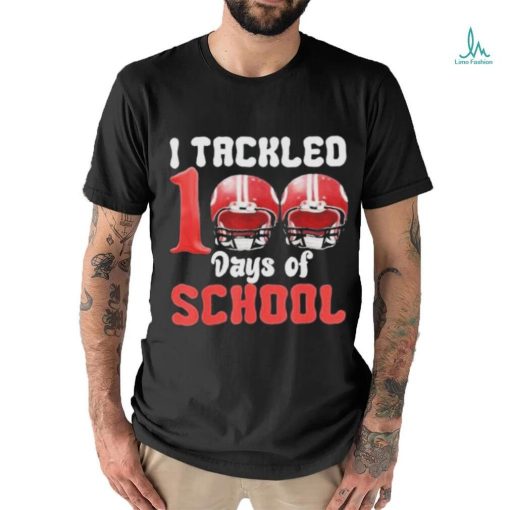 Official I tackled 100 days of school Football 100th day boys kids T shirt