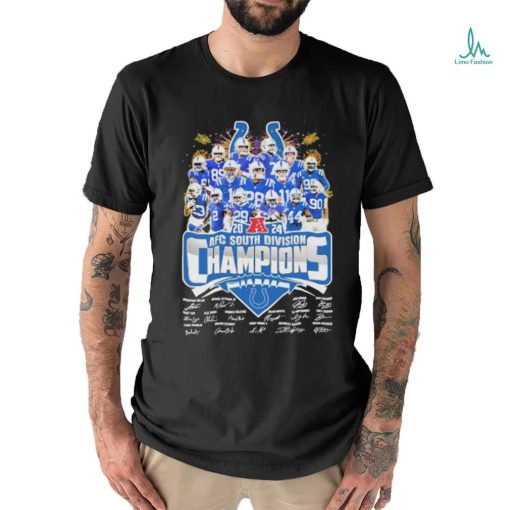 Official Indianapolis Colts AFC South Division Champions 2024 Signatures Shirt