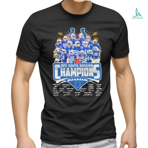 Official Indianapolis Colts AFC South Division Champions 2024 Signatures Shirt