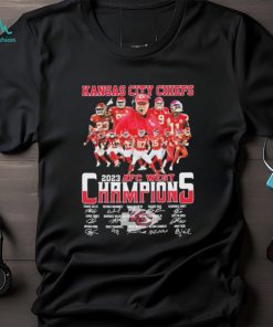 Official Kansas City Chiefs 2023 AFC West Champions Bowl Signatures Shirt