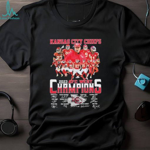 Official Kansas City Chiefs 2023 AFC West Champions Bowl Signatures Shirt